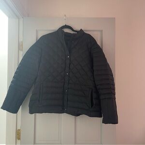 Women's Lands End Quilted Black Puffer Jacket